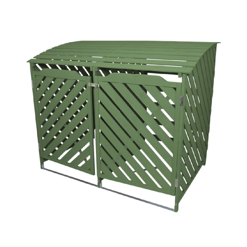 屋外収納ボックス・庭やバルコニーでの使用に最適・木材仕上げ・150 x 110 x 120