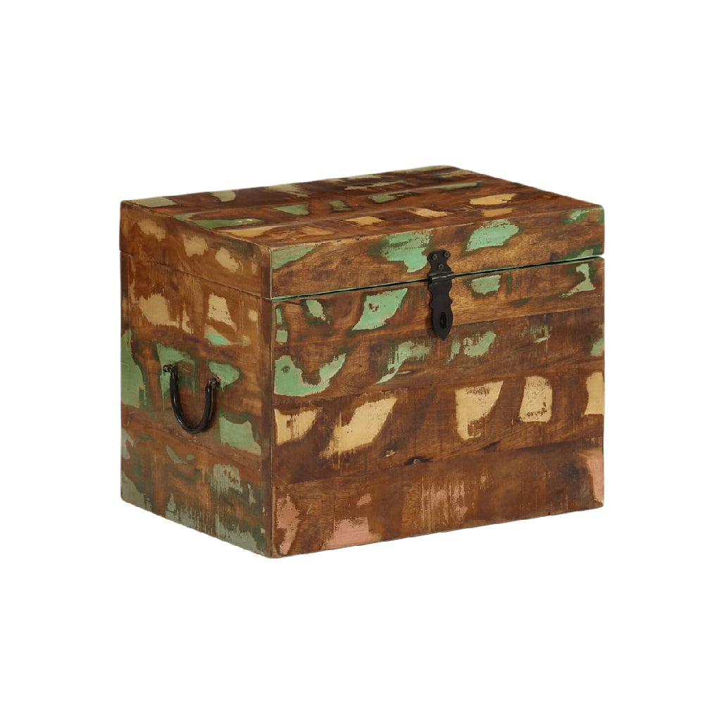 Coffre de rangement en bois peint pour diverses utilisations - 30 x 40 x 25